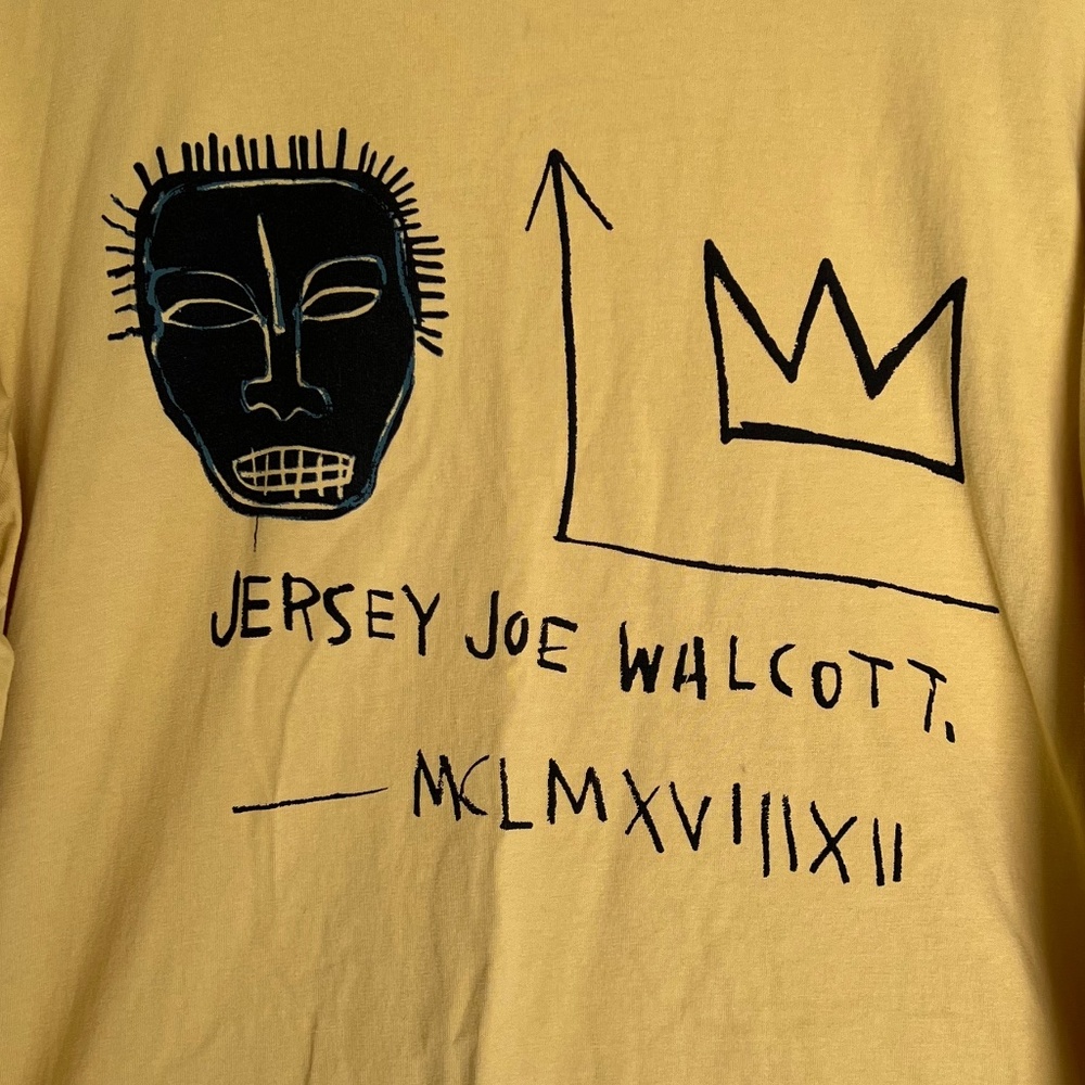 100% Cotton  Basquiat Jersey Joe Large Large Long Sleeve T-Shirt Gold/Yellow